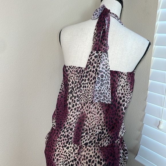 Boutique Animal Print Jumpsuit with halter strap and pocket’s NWT S/M - Picture 4 of 10